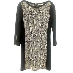 Rebecca Taylor Black and White Snake Print Dress Sz 6